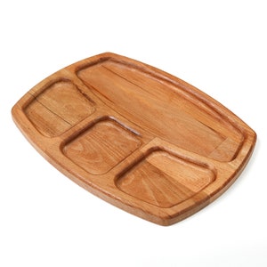 Wooden Serving Plate, Wooden Tray, Appetizer Platter, Snack Board, Breakfast Plate, Divided Serving Dish, Picnic Sncak Tray, Snack Organizer