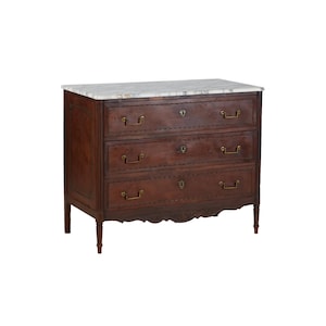 Louis XVI Walnut Commode with Marble Top