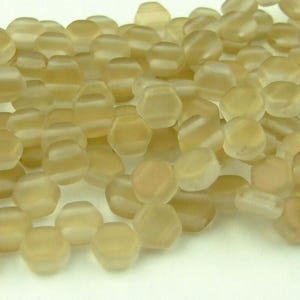 30x Czech Honeycomb Beads 6mm Hexagonal 2 Hole Matte Clarit