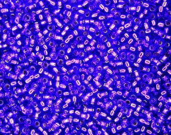 10 g MIYUKI 11/0 Runde japanische Rocailles 2 mm 91344 Lila Silbergefütterte 2 mm Rocailles Runde japanische Perlen Schmuckherstellung