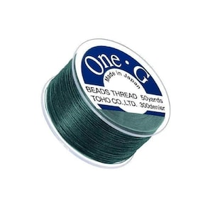 Linha para miçangas Toho One-G 0,2 mm 50 jardas Verde Escuro