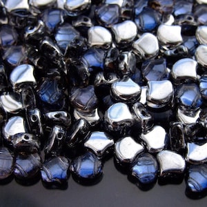 10g Matubo Ginko Duo Czech Seed Beads 7.5x7.5mm Backlit Periwinkle High-Quality Czech Glass Beads Jewelry Making Unique Shape Dual Holes