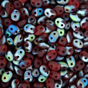 10g Matubo SuperDuo Czech Seed Beads 2.5x5mm Transparent Orange Hyacinth Vitrail Matte Two-Hole High Quality Jewelry Making Beading Czech