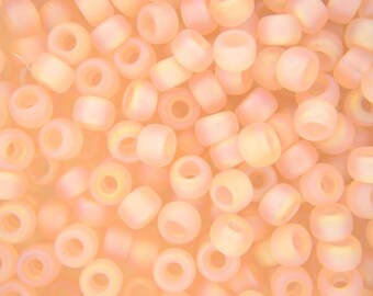 Perline di semi giapponesi rotonde TOHO 6/0 da 10 g, 4 mm, 9155FR, trasparenti opache, color tè chiaro, rosa AB, per la creazione di gioielli, perline di alta qualità