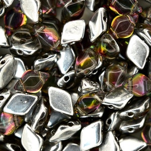 10g Matubo GemDuo Czech Seed Beads 5x8mm Beads Backlit Rainbow Mist High Quality Two-Hole Glass Beads for Jewellery Making Beading Czech