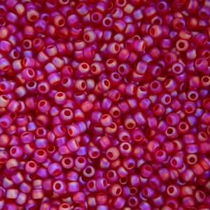 10g TOHO 11/0 Round Japanese Seed Beads 2mm 165CF Transparent Rainbow Frosted Ruby Seed Beads Jewelry Making High-quality Beading