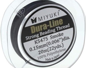 Miyuki Dura-line Strong Beading Thread 20m Smoke Grey 0.15mm Jewelry Making Beading FREE UK DELIVERY