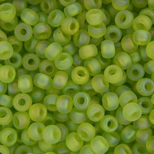 10g MIYUKI 6/0 okrągłe japońskie koraliki nasienne 4 mm 9143FR matowe przezroczyste, Chartreuse AB koraliki nasienne do wyrobu biżuterii wysokiej jakości koraliki