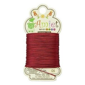 Toho Amiet Beading Thread Carmine Red Nylon Cord 0.55mm 20 Meters 22 Yards Fine Jewelry Making Stringing Craft Supply Beading Emboidery