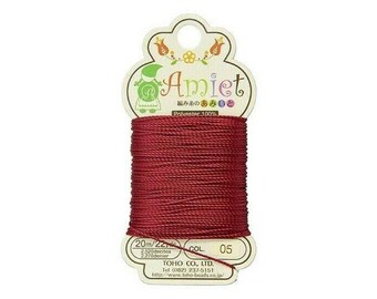 Toho Amiet Beading Thread Carmine Red Nylon Cord 0.55mm 20 Meters 22 Yards Fine Jewelry Making Stringing Craft Supply Beading Emboidery