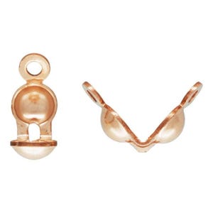 5x Solid Sterling Silver 925 Clamshell Calottes Bead 2 Rings 14k Rose Gold Filled For High Quality Jewelry Making
