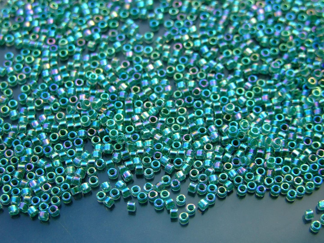 Miyuki Delica 11/0 Japanese Glass Seed Beads - Light Blue Opaque (Approx. 5.2g Per Tube) - View #9