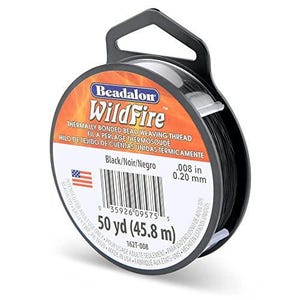 Beadalon Wildfire Czarny 0,008 cala/0,20 mm 12 funtów/5,5 kg 50 jardów/45 m