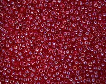 10g TOHO 11/0 Miçangas Japonesas Redondas de 2 mm 109C com Brilho Rubi Transparente para Confecção de Bijuterias - Miçangas de Alta Qualidade