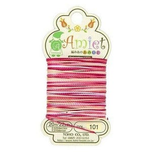 Toho Amiet Beading Thread Pink Variegated Nylon Cord 0.55mm 20 Meters 22 Yards Fine Jewelry Making Stringing Craft Supply Beading Emboidery