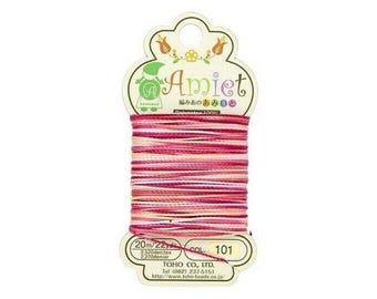 Toho Amiet Beading Thread Pink Variegated Nylon Cord 0.55mm 20 Meters 22 Yards Fine Jewelry Making Stringing Craft Supply Beading Emboidery