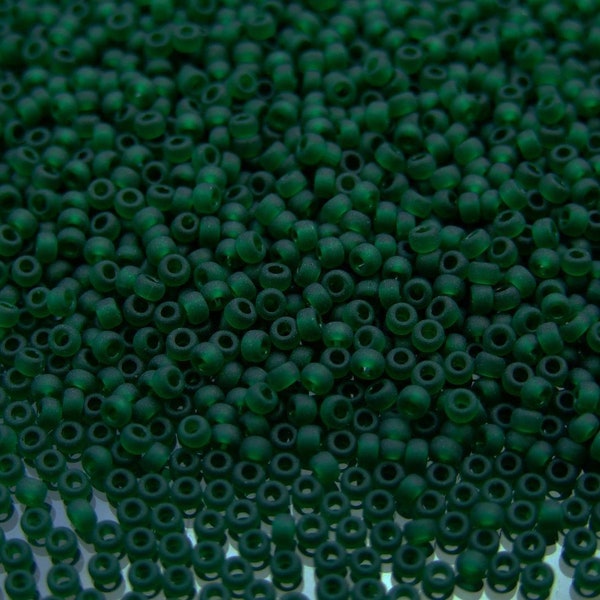 10g MIYUKI 11/0 Round Japanese Seed Beads 2mm 9156F Matte Transparent Emerald Seed Beads Jewelry Making High-quality Beading