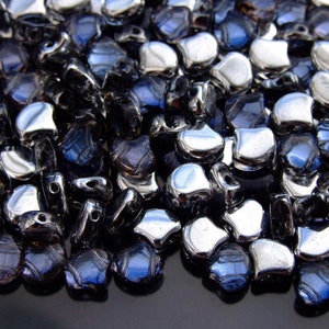 10g Czech Ginko Duo Twin Hole Beads 7.5x7.5mm Backlit Periwinkle High-Quality Czech Glass Beads Jewelry Making Unique Shape Dual Holes