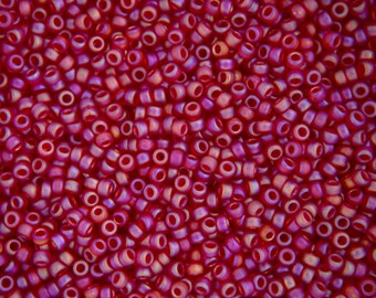 10g MIYUKI 11/0 Round Japanese Seed Beads 2mm 9141FR Matte Transparnet Red AB Seed Beads Jewelry Making High-quality Beading