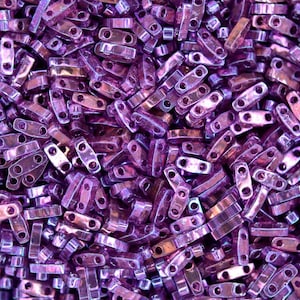 5g Miyuki Quarter Tila Japanese Glass Beads 5x1.2mm 9316 Light Amethyst Gold Luster