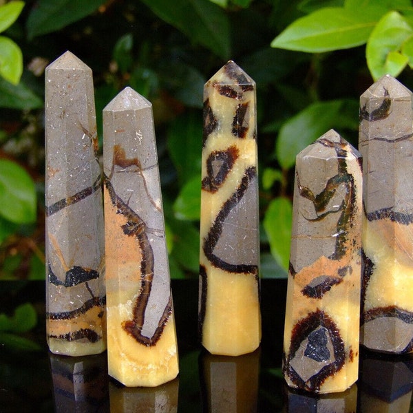 Septarian Obelisk Polished Point Crystal Tower Natural Gemstone Chakra Healing S