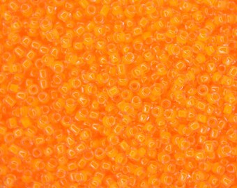 10 g TOHO 11/0 Runde japanische Rocailles 2 mm 801 Leuchtende neon-tangerinfarbene Rocailles für die Schmuckherstellung Hochwertige Perlen