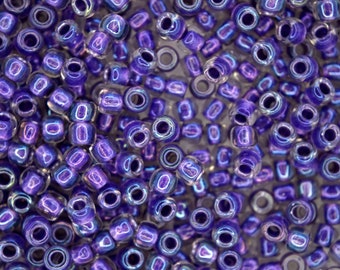 10g TOHO 6/0 Contas de Sementes Japonesas Redondas 4 mm 265 Cor Interna Cristal/Metal Roxo Forrado Arco-Íris Fabricação de Jóias Contas de Alta Qualidade