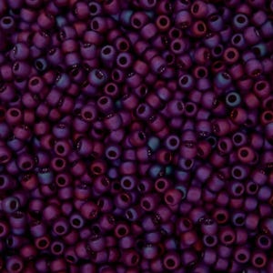 10 g de cuentas redondas japonesas TOHO 11/0 de 2 mm, color ciruela mate con brillo dorado 625F