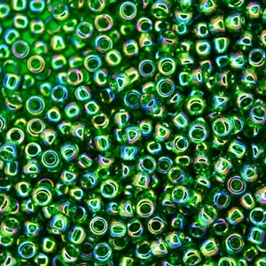 10g TOHO 8/0 Round Japanese Beads 3mm 167b Transparent Grass Green Rainbow Seed Beads Jewelry Making High-quality Beading