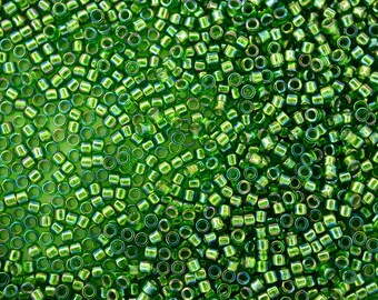 5g TOHO 11/0 Aiko Japanese Seed Beads 2mm 1804 Silver Lined Sour Apple Rainbow High Quality Glass Beads Japan Jewelry Making