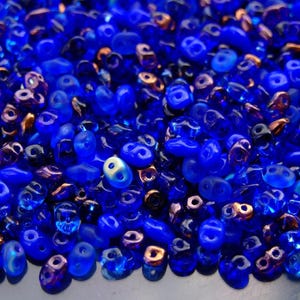 20g Matubo SuperDuo Czech Seed Beads 2.5x5mm Royal Cobalt Blue Mix Two-Hole High Quality for Jewelry Making Beading Czech