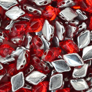 10g Matubo GemDuo Czech Seed Beads 5x8mm Beads Backlit Ruby High Quality Two-Hole Glass Beads for Jewellery Making Beading Czech