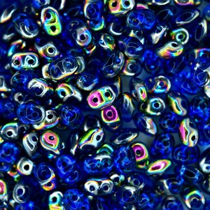 10g Matubo SuperDuo Czech Seed Beads 2.5x5mm Transparent Sapphire Vitrail Two-Hole High Quality for Jewelry Making Beading Czech
