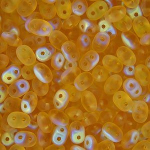 10g Matubo SuperDuo Czech Seed Beads 2.5x5mm Transparent Topaz Ab Matte Two-Hole High Quality for Jewelry Making Beading Czech