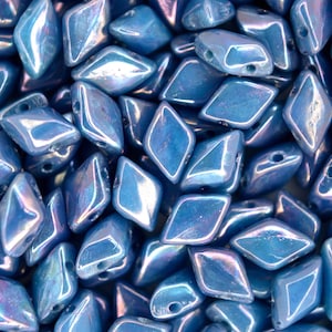 Cuentas de semillas checas Matubo GemDuo de 10 g, 5 x 8 mm, color azul nebulosa, turquesa, de alta calidad, con dos agujeros, para joyería.