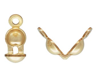 5x Solid Sterling Silver 925 Clamshell Calottes Bead 2 Rings 14k Gold Filled For High Quality Jewelry Making