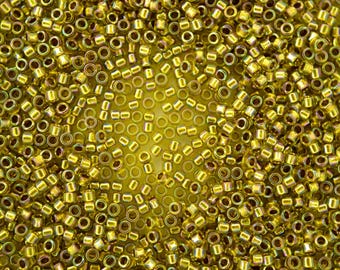 5g TOHO 11/0 Aiko Japanese Seed Beads 2mm 1803 Gold Lined Lemon Rainbow High Quality Glass Beads Japan Jewelry Making