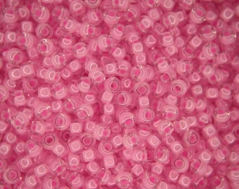 10 g di perline giapponesi rotonde Miyuki 8/0 da 3 mm, cristallo rosa 9207