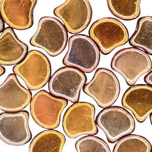 10g Matubo Ginko Duo Czech Seed Beads 7.5x7.5mm Double Sided Apollo Gold High-Quality Czech Glass Beads Jewelry Making Unique Shape