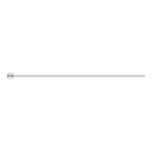 10 épingles à tête sphérique en argent sterling 925, calibre 24, 0,50 x 31,8 mm (0,020 x 1,25 pouce), pour la fabrication de bijoux de haute qualité.