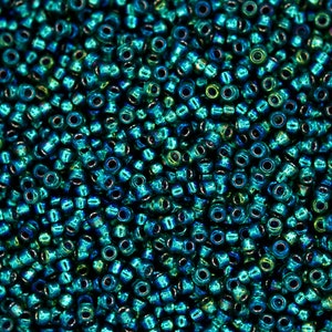 10g MIYUKI 11/0 Round Japanese Seed Beads 2mm 91017 Silver Lined Emerald AB Seed Beads Jewelry Making High-quality Beading