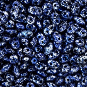 10g Matubo SuperDuo Czech Seed Beads 2.5x5mm Opaque Jet Black Tweedy Blue Two-Hole High Quality for Jewelry Making Beading Czech