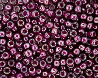 10g TOHO 6/0 Round Japanese Seed Beads 4mm 1076 Inside Color Grey/Magenta Lined Seed Beads Jewelry Making High-quality Beading