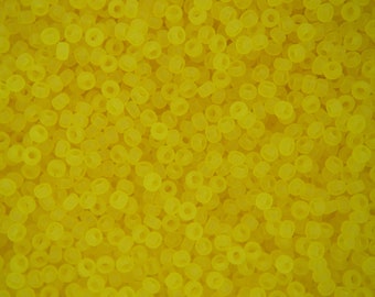 11/0 Miyuki Duracoat Seed Beads - Dyed Opaque Pale Yellow - 23GM | 10/0 + 11