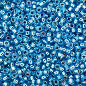 10g MIYUKI 8/0 Runde japanische Rocailles 3 mm 91018 Silber überzogen Aquamarin AB Rocailles Perlen Schmuck machen Hochwertige Perlen