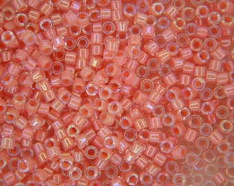 Perline di semi giapponesi Delica Miyuki 11/0 da 7,2 g, 1,6 mm, Db068, rivestite, giallo arancione, Ab, per la creazione di gioielli, perline di alta qualità