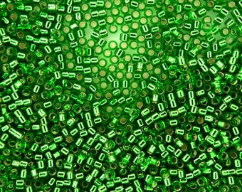 5g TOHO 11/0 Aiko Japanese Seed Beads 2mm 27 Silver Lined Peridot High Quality Glass Beads Japan Jewelry Making