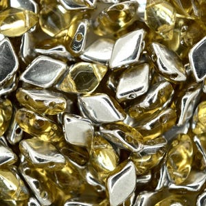10 g de cuentas de semillas checas Matubo GemDuo de 5 x 8 mm, cuentas retroiluminadas de vidrio de alta calidad con dos agujeros para la fabricación de joyas y bisutería.