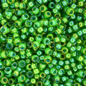 10g TOHO 8/0 Round Japanese Beads 3mm 947 Inside Color Lime Green/opaque Green Lined Seed Beads Jewelry Making High-quality Beading