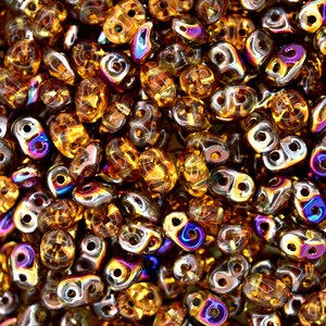 10g Matubo SuperDuo Czech Seed Beads 2.5x5mm Transparent Topaz Sliperit Two-Hole High Quality for Jewelry Making Beading Czech
